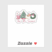 Tis The Season Merry Christmas Cute Xmas Coffee Ch Sticker (Vel)