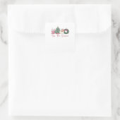 Tis The Season Merry Christmas Cute Xmas Coffee Ch Vierkante Sticker (Tas)