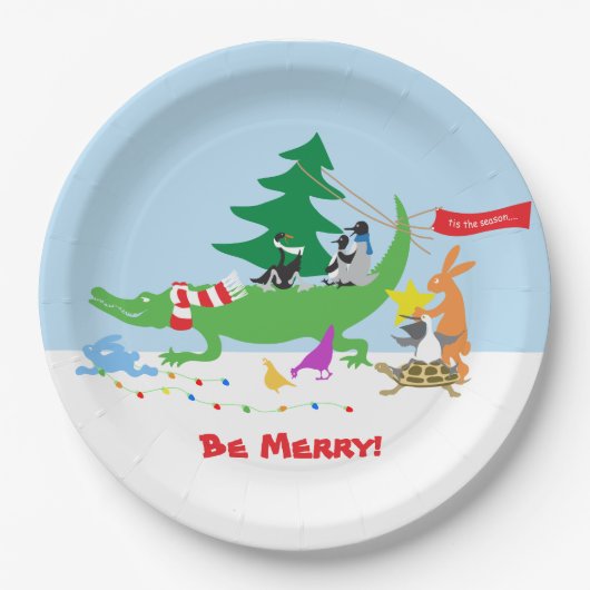 Tis the Season Merry Paper Plates Papieren Bordje (Voorkant)