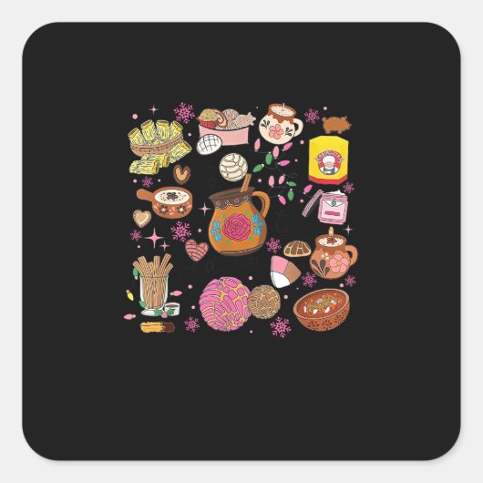 Tis The Season Mexican Christmas Tree Tamales Pan  Vierkante Sticker (Voorkant)
