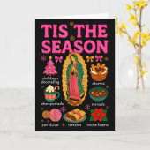 Tis The Season Mexican Christmas Xmas Food Pan Dul Kaart (Gele Bloem)
