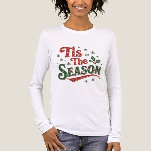 Tis the season minimal chic Santa christmas tee Tri-Blend Shirt (Voorkant volledig)