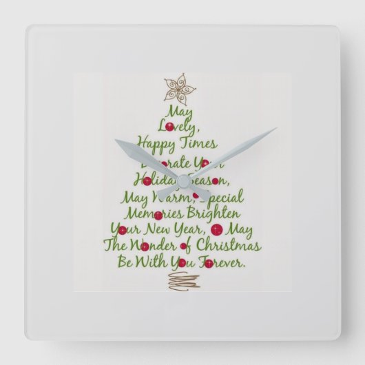 **** TIS' THE SEASON OF CHRISTMAS *** CLOCK VIERKANTE KLOK (Voorkant)