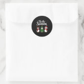 Tis The Season Penguin Christmas Santa Long Sleeve Ronde Sticker (Tas)