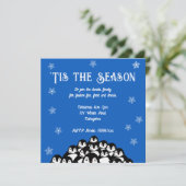 'Tis the Season Pinguïn Kerstfeest Uitnodiging (Staand voorkant)