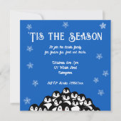 'Tis the Season Pinguïn Kerstfeest Uitnodiging (Voorkant)