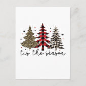 "Tis the Season" Plaid Luipaard kerstbomen Briefkaart (Voorkant)