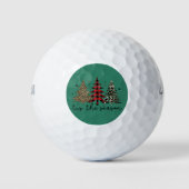 "Tis the Season" Plaid Luipaard kerstbomen Golfballen (Voorkant)