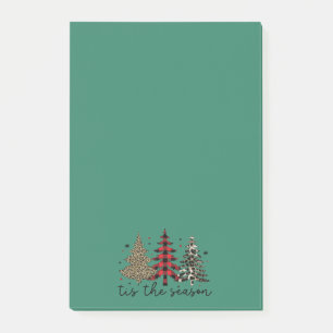 "Tis the Season" Plaid Luipaard kerstbomen Post-it® Notes