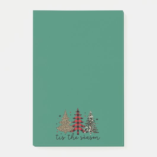 "Tis the Season" Plaid Luipaard kerstbomen Post-it® Notes (Voorkant)