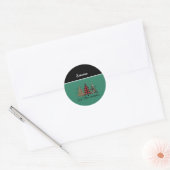 "Tis the Season" Plaid Luipaard kerstbomen Ronde Sticker (Envelop)