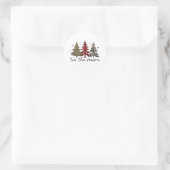 "Tis the Season" Plaid Luipaard kerstbomen Ronde Sticker (Tas)
