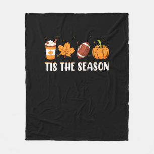 Tis The Season Pompoenblad Latte Herfst Thanksgivi Fleece Deken