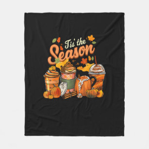 Tis The Season Pompoenblad Latte Herfst Thanksgivi Fleece Deken