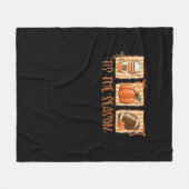 Tis The Season Pumpkin American Football Thanksgiv Fleece Deken (Voorkant (Horizontaal))