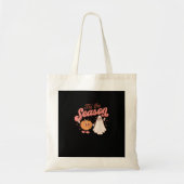 Tis The Season Pumpkin Boo 60s 70s Halloween Costu Tote Bag (Voorkant)