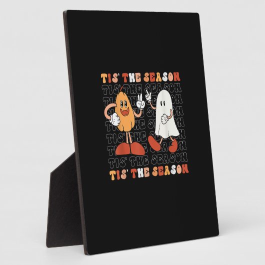 Tis The Season Pumpkin Boo 70s Halloween Costume Fotoplaat (Zijkant)