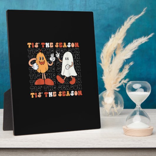 Tis The Season Pumpkin Boo 70s Halloween Costume Fotoplaat (Zijkant)