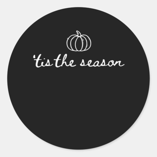 Tis The Season Pumpkin Fall Thanksgiving Ronde Sticker (Voorkant)