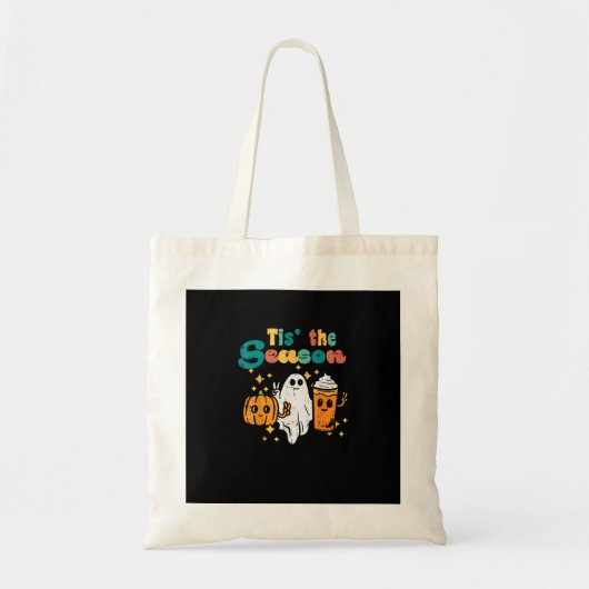 Tis The Season Pumpkin Latte Retro Halloween Fall Tote Bag (Voorkant)