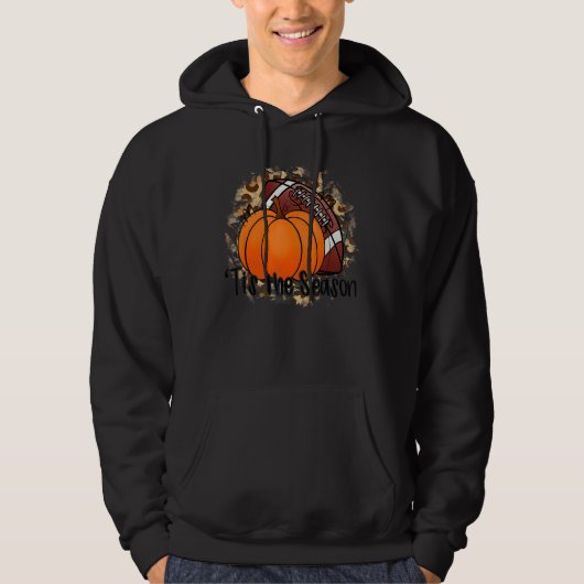 Tis The Season Pumpkin Leaf Latte Fall Thanksgivin Hoodie (Voorkant)