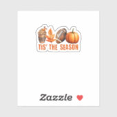 Tis The Season Pumpkin Leaf Latte Fall Thanksgivin Sticker (Vel)