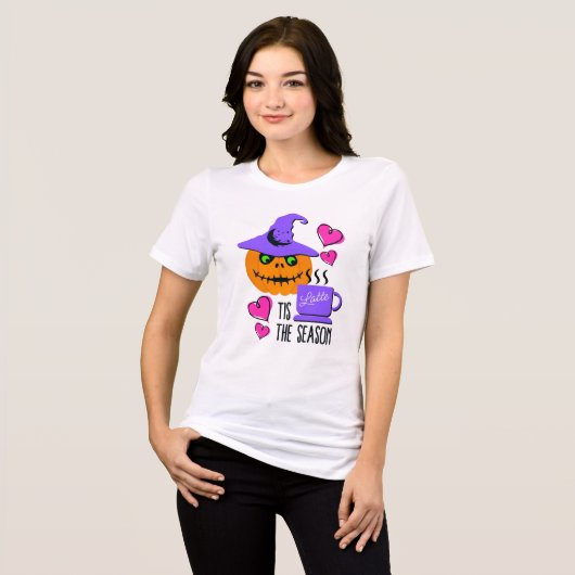 Tis the Season Pumpkin Spice Halloween T-Shirt (Voorkant volledig)