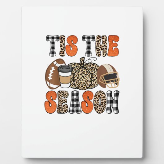 Tis The Season Pumpkin Thanksgiving Football Funny Fotoplaat (Voorkant)