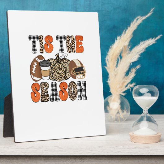 Tis The Season Pumpkin Thanksgiving Football Funny Fotoplaat (Zijkant)