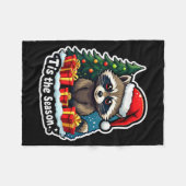 Tis The Season Racoon Christmas Tree Festive Xmas  Fleece Deken (Voorkant (Horizontaal))