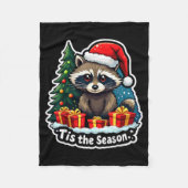 Tis The Season Racoon Christmas Tree Festive Xmas  Fleece Deken (Voorkant)