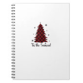 Tis The Season Red Plaid Christmas Tree Notitieboek (Voorkant)