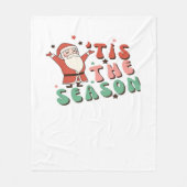 Tis The Season Retro Christmas Santa Fleece Deken (Voorkant)