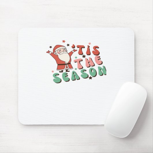 Tis The Season Retro Christmas Santa Muismat (Met muis)