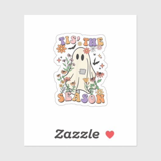 Tis The Season Retro Halloween Party Funny Trendy Sticker (Vel)