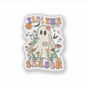 Tis The Season Retro Halloween Party Funny Trendy Sticker (Voorkant)