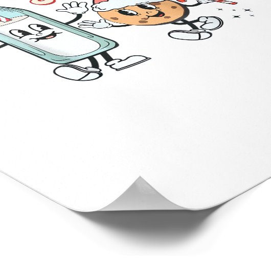 Tis The Season Retro Milk And Cookie Christmas Poster (Hoek)