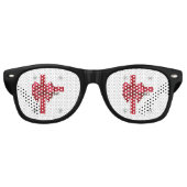 Tis The Season Rode Feest Retro Zonnebril (Voorkant)