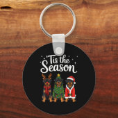 Tis The Season Rottweiler Christmas Santa Rottie D Sleutelhanger (Voorkant)