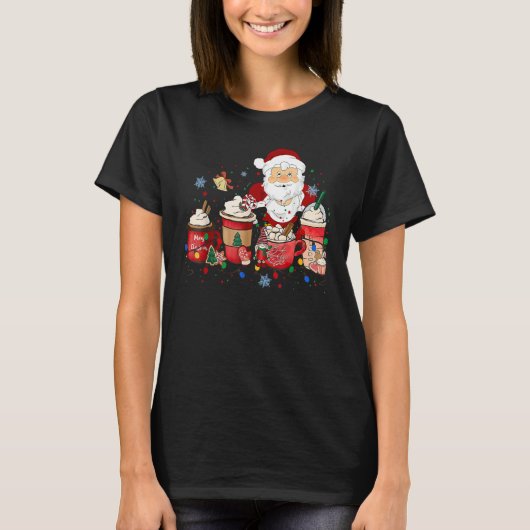 Tis The Season Santa Christmas Coffee T-shirt (Voorkant)