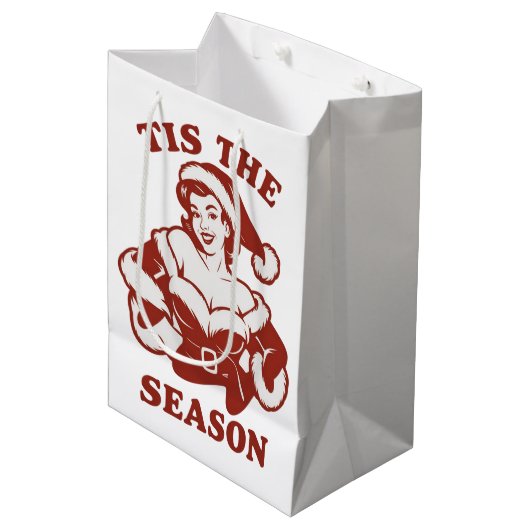 Tis The Season Snarky Christmas Sarcastic Funny  Medium Cadeauzakje (Voorkant Gekanteld)