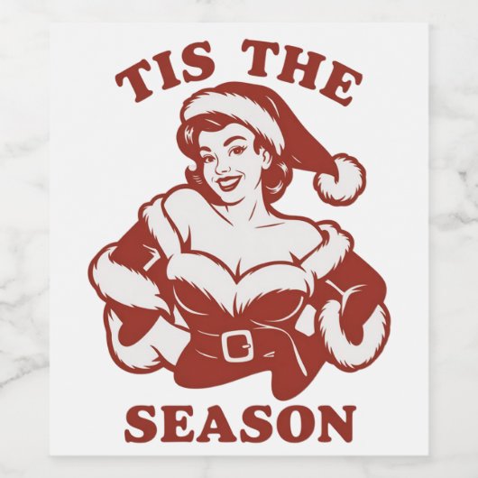 Tis The Season Snarky Christmas Sarcastic Funny  Wijn Etiket (Enkel label)