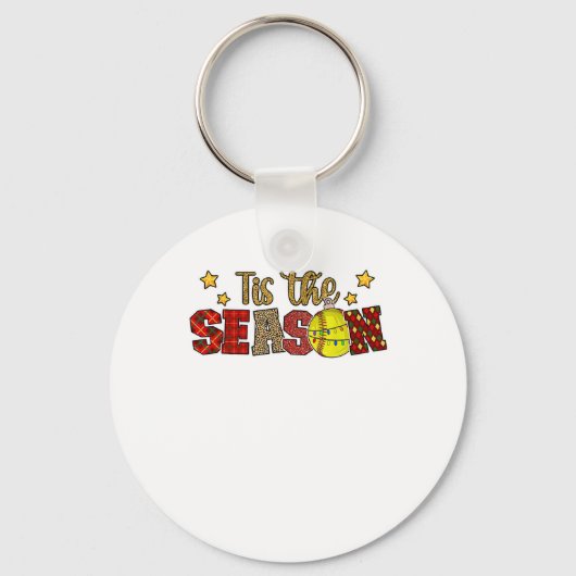 Tis The Season Softball Christmas Softball Player  Sleutelhanger (Voorkant)