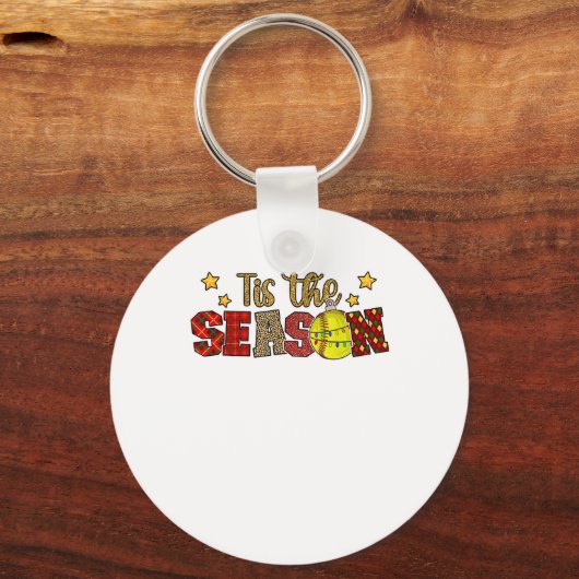Tis The Season Softball Christmas Softball Player  Sleutelhanger (Voorkant)