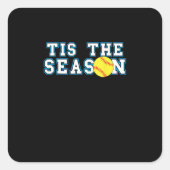 Tis The Season Softball Coach Creative Casual Vierkante Sticker (Voorkant)