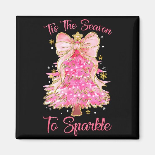 Tis The Season Sparkle Christmas Tree Xmas Women G Magneet (Voorkant)