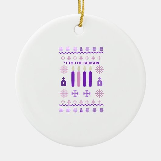 Tis The Season Sweater Christmas Xmas Catholic Keramisch Ornament (Voorkant)