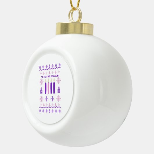 Tis The Season Sweater Christmas Xmas Catholic Keramische Bal Ornament (Rechts)