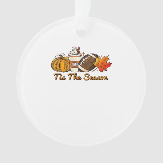 Tis The Season Thanksgiving Leaf Spice Football Fa Ornament (voorkant)