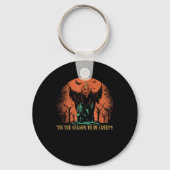 Tis The Season To Be Creepy Pumpkin Sleutelhanger (Voorkant)